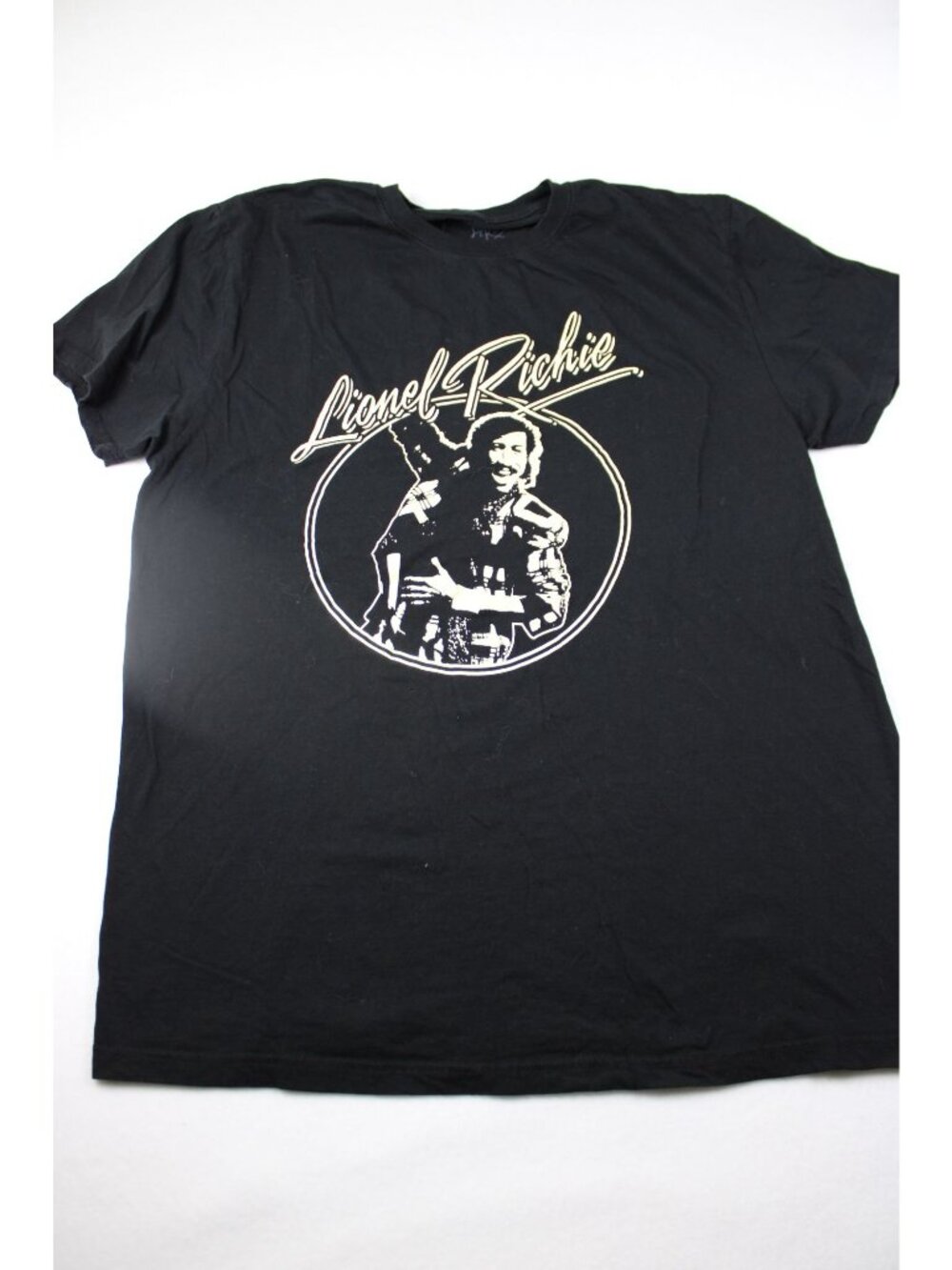 Lionel Richie Graphic T-Shirt Black Cotton Large Vintage Concert Tee Rare Find